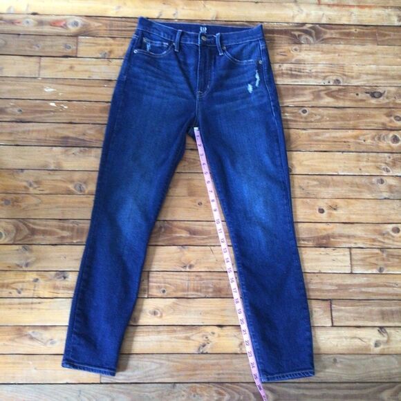 GAP 1969 distressed jeans true skinny high rise waist waisted stretchy size 2/26 - Picture 9 of 12